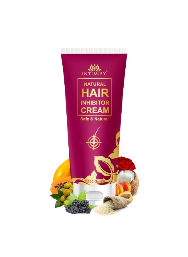 INTIMIFY Hair Inhibitor Cream, Hair Inhibitor Permanent, Hair Inhibitor For Women, Hair Inhibitor Permanent Cream, Hair Inhibitor For Men (100 Gm) - Image 1